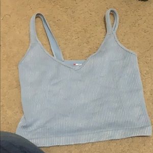 Crop top (blue /grey ) (white)